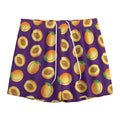 Apricot Fruit Pattern Print Mesh Shorts