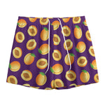 Apricot Fruit Pattern Print Mesh Shorts