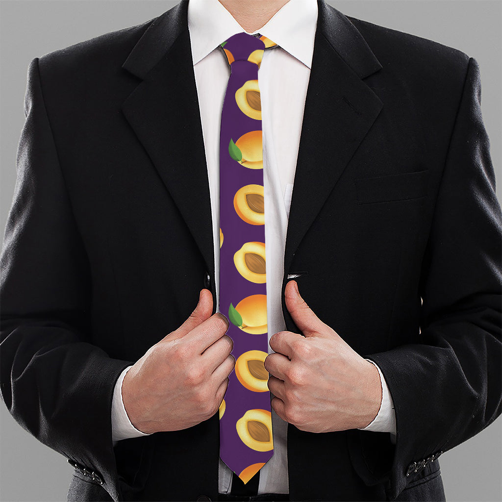 Apricot Fruit Pattern Print Necktie