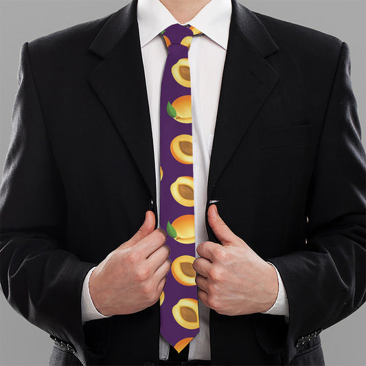 Apricot Fruit Pattern Print Necktie