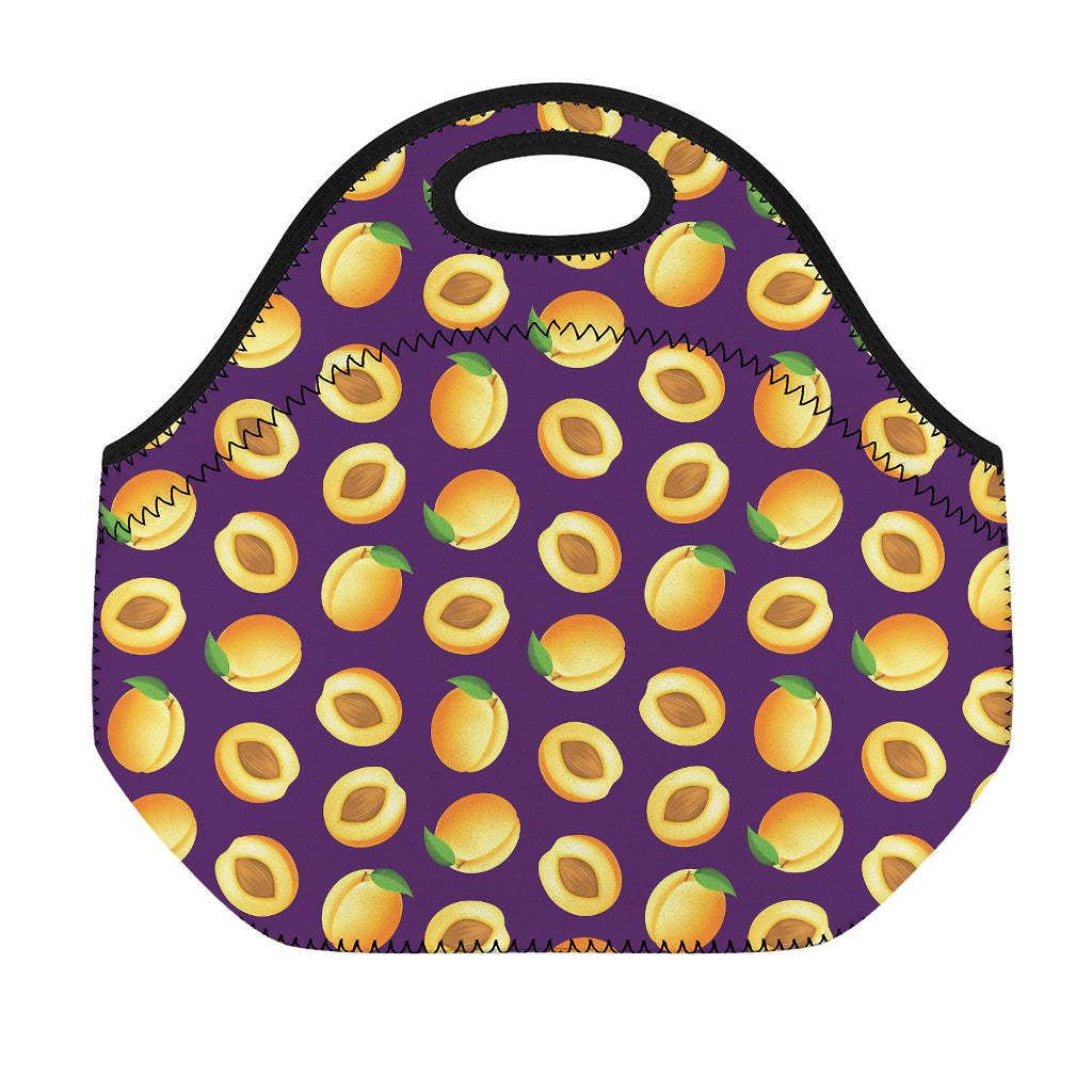 Apricot Fruit Pattern Print Neoprene Lunch Bag