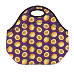 Apricot Fruit Pattern Print Neoprene Lunch Bag