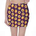 Apricot Fruit Pattern Print Pencil Mini Skirt