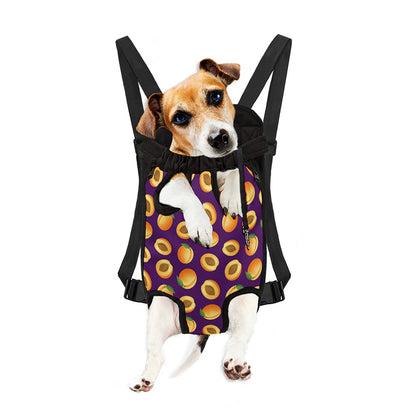 Apricot Fruit Pattern Print Pet Carrier Backpack
