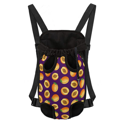 Apricot Fruit Pattern Print Pet Carrier Backpack