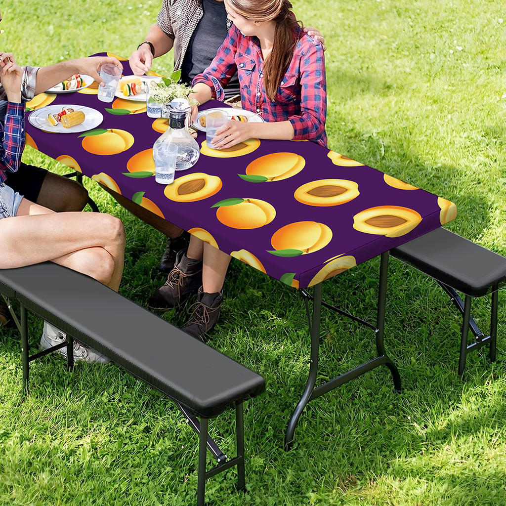 Apricot Fruit Pattern Print Picnic Table Cover