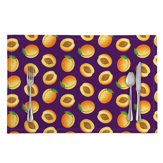 Apricot Fruit Pattern Print Placemat
