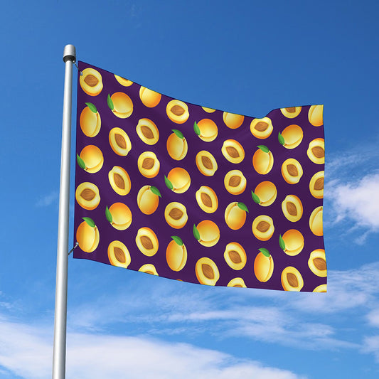 Apricot Fruit Pattern Print Polyester Flag