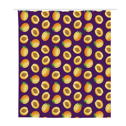 Apricot Fruit Pattern Print Polyester Shower Curtain