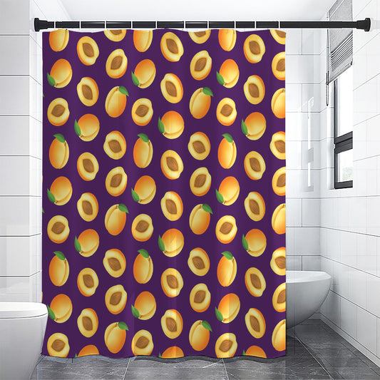 Apricot Fruit Pattern Print Premium Shower Curtain
