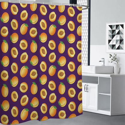 Apricot Fruit Pattern Print Premium Shower Curtain