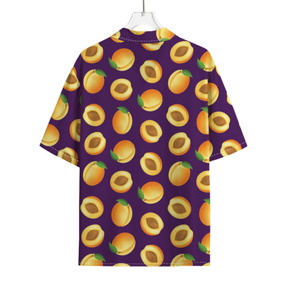 Apricot Fruit Pattern Print Rayon Hawaiian Shirt