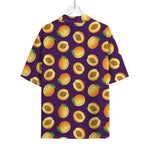 Apricot Fruit Pattern Print Rayon Hawaiian Shirt