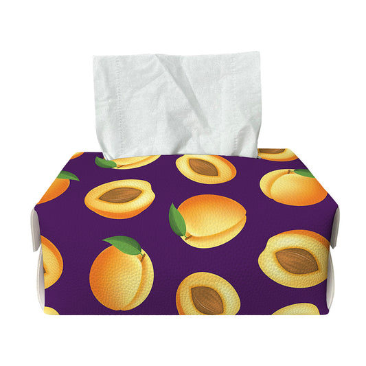 Apricot Fruit Pattern Print Rectangle Tissue Box Cover