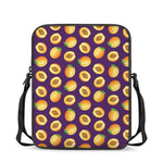 Apricot Fruit Pattern Print Rectangular Crossbody Bag