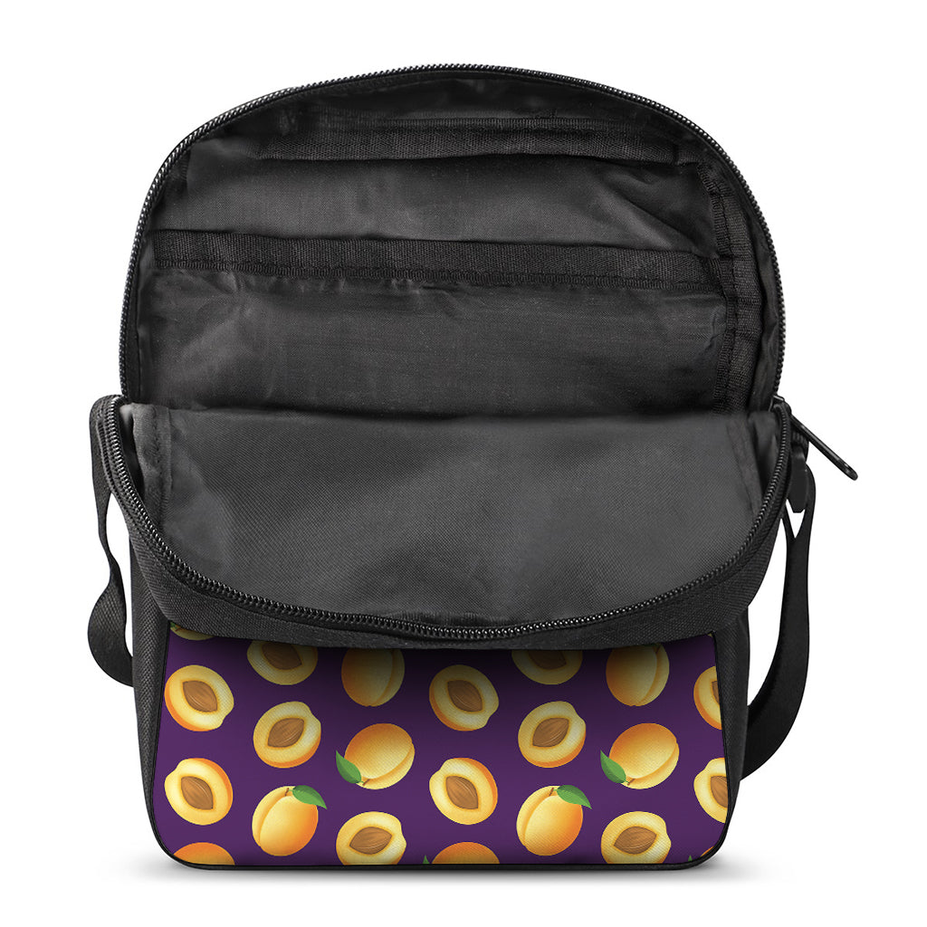 Apricot Fruit Pattern Print Rectangular Crossbody Bag
