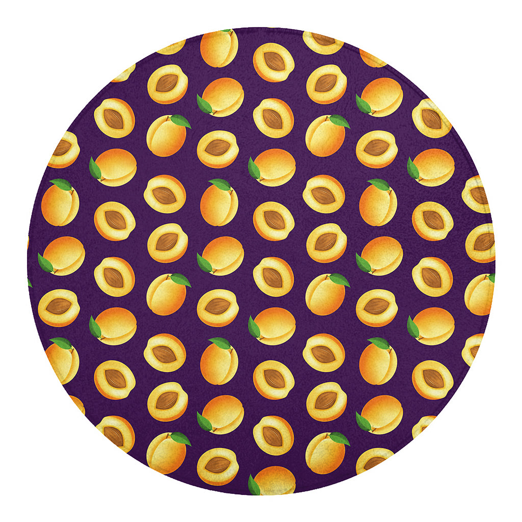 Apricot Fruit Pattern Print Round Blanket