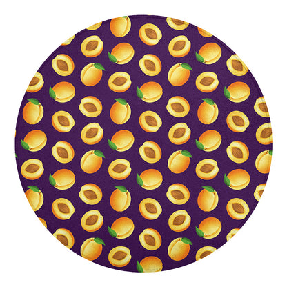 Apricot Fruit Pattern Print Round Blanket