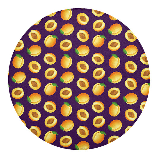 Apricot Fruit Pattern Print Round Blanket