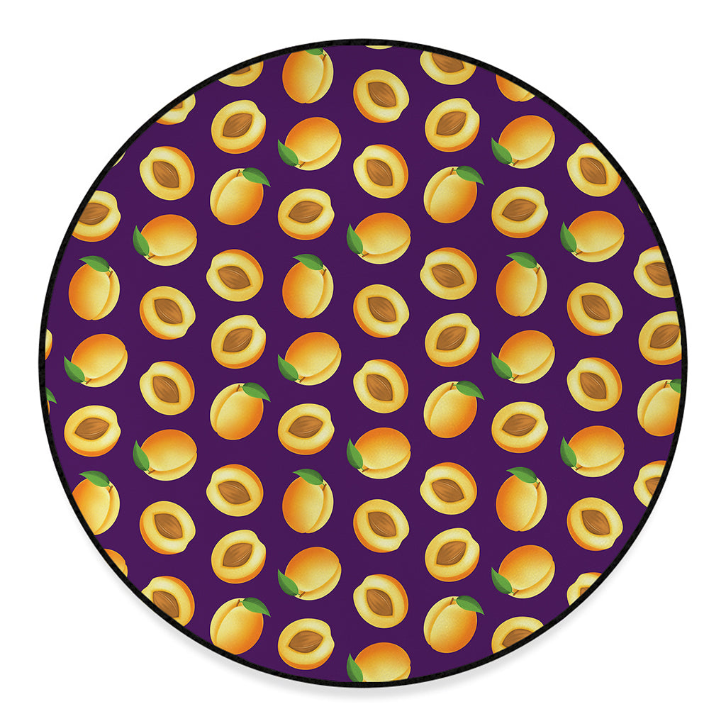 Apricot Fruit Pattern Print Round Floor Mat