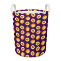 Apricot Fruit Pattern Print Round Laundry Basket