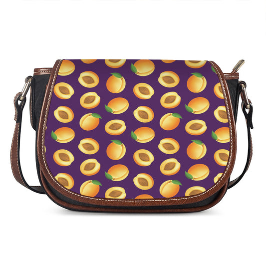 Apricot Fruit Pattern Print Saddle Bag