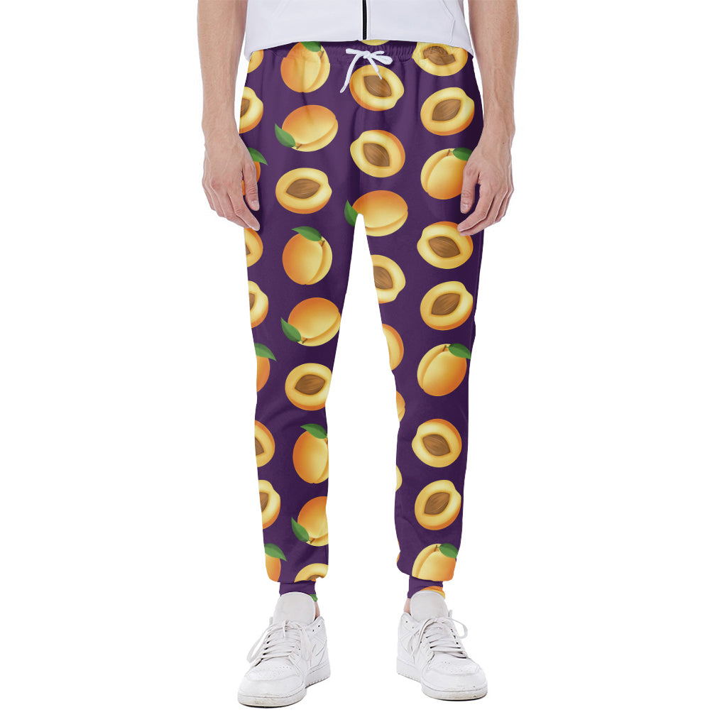 Apricot Fruit Pattern Print Scuba Joggers