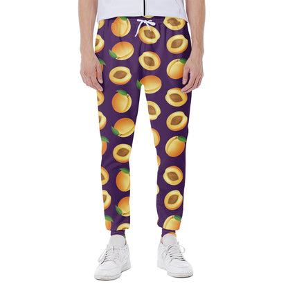 Apricot Fruit Pattern Print Scuba Joggers