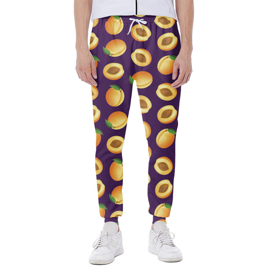 Apricot Fruit Pattern Print Scuba Joggers