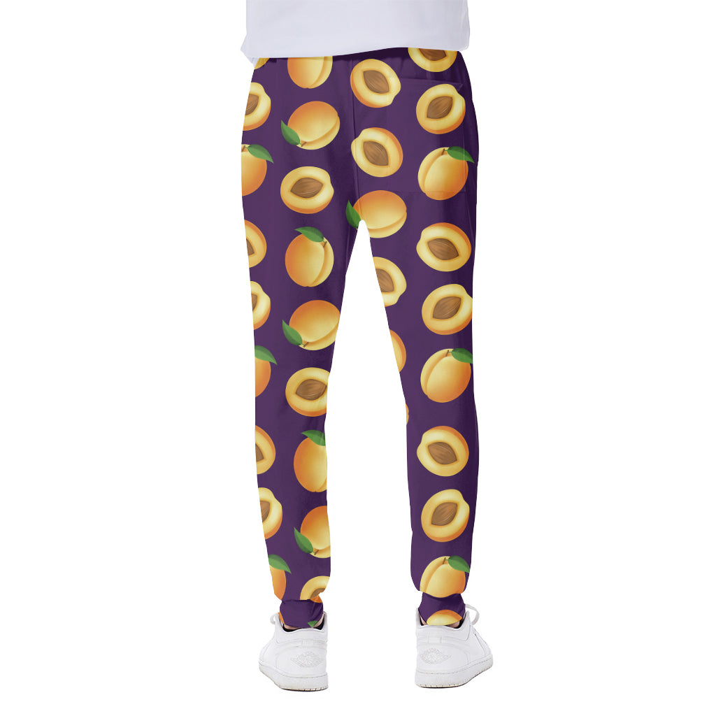Apricot Fruit Pattern Print Scuba Joggers