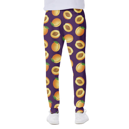 Apricot Fruit Pattern Print Scuba Joggers
