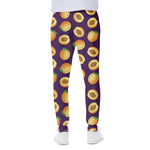 Apricot Fruit Pattern Print Scuba Joggers