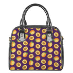 Apricot Fruit Pattern Print Shoulder Handbag