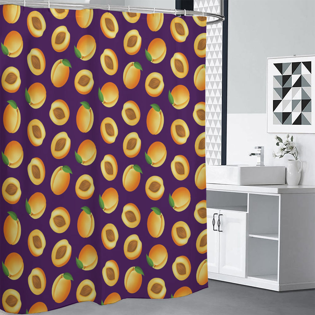 Apricot Fruit Pattern Print Shower Curtain