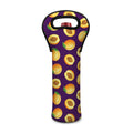 Apricot Fruit Pattern Print Single Neoprene Wine Tote