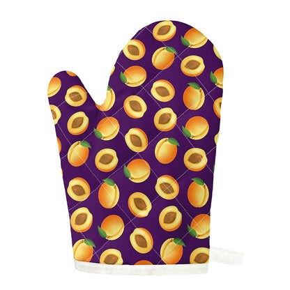 Apricot Fruit Pattern Print Single Oven Mitt