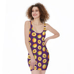 Apricot Fruit Pattern Print Sleeveless Bodycon Dress