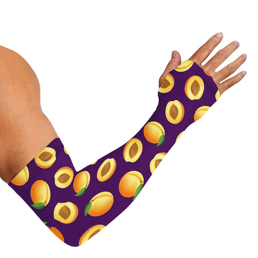 Apricot Fruit Pattern Print Sun Protection Arm Sleeves