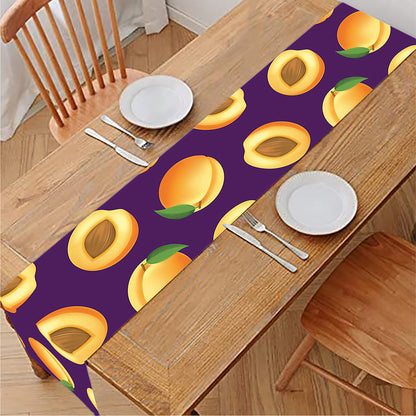 Apricot Fruit Pattern Print Table Runner