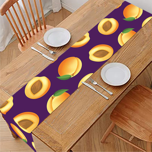 Apricot Fruit Pattern Print Table Runner