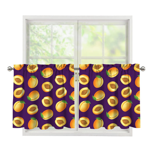 Apricot Fruit Pattern Print Tier Curtains