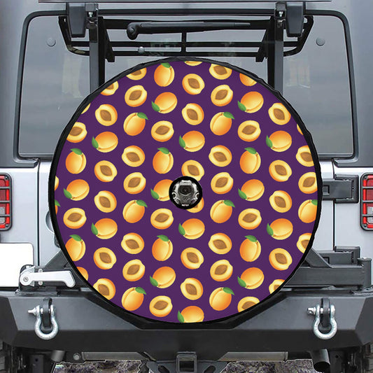 Apricot Fruit Pattern Print Tire Cover With Camera Hole