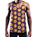 Apricot Fruit Pattern Print Men's Workout Tank Top