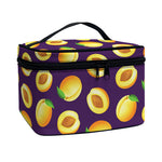 Apricot Fruit Pattern Print Travel Makeup Bag