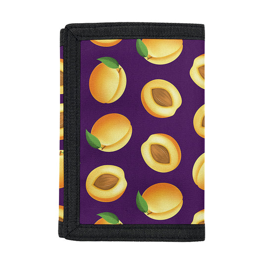 Apricot Fruit Pattern Print Trifold Wallet