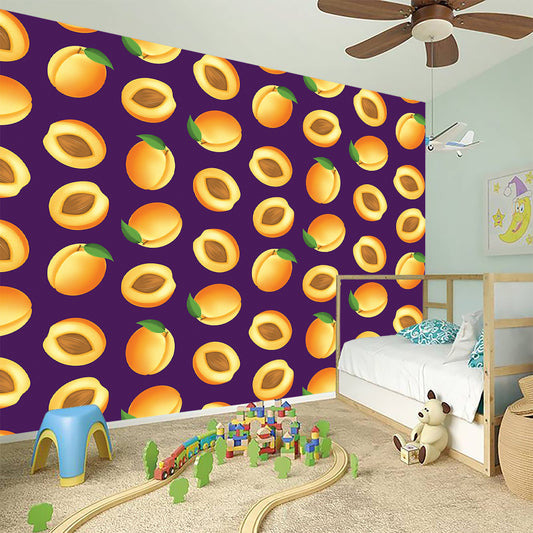 Apricot Fruit Pattern Print Wall Sticker
