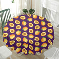 Apricot Fruit Pattern Print Waterproof Round Tablecloth