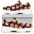 Apricot Fruit Pattern Print White Chunky Shoes