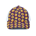 Apricot Fruit Pattern Print White Mesh Trucker Hat