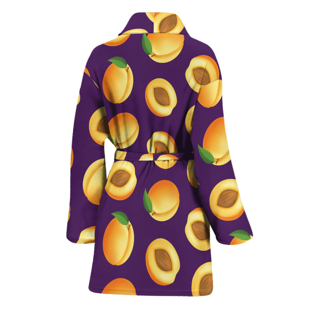 Apricot Fruit Pattern Print Women's Bathrobe